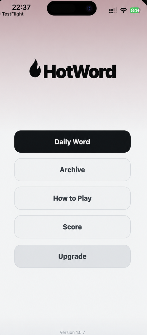 HotWord home screen